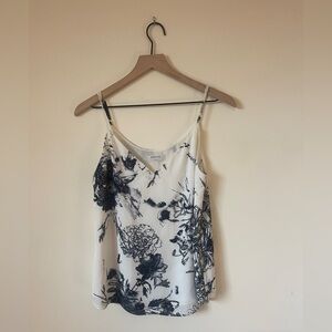 Aritzia Babaton White Marble V Neck Tank Adjustable Straps Size S